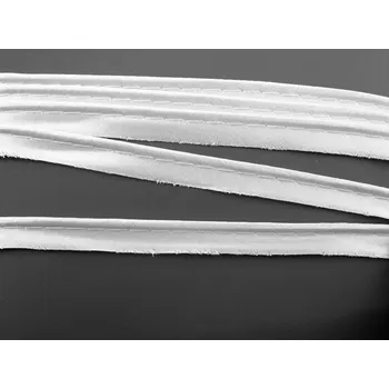 Saténový výpustek - bílá - šířka 1,4 cm