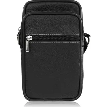 Abruzzo Abruzzo Pánská kožená taška přes rameno, malá Abruzzo; černá