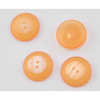 Knoflík Dírkový knoflík - průsvitná oranžová - průměr 2 cm
