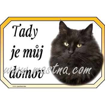 Cedulka kočka černá dlouhosrstá - Bez samolepicí vrstvy