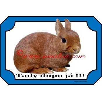 Cedulka králík zakrslý červený - Se samolepicí vrstvou