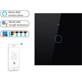 vypínač Kressman dotykový WiFi vypínač na 1 okruh- kompatibilní s Tuya a Smart Life- černý B01K