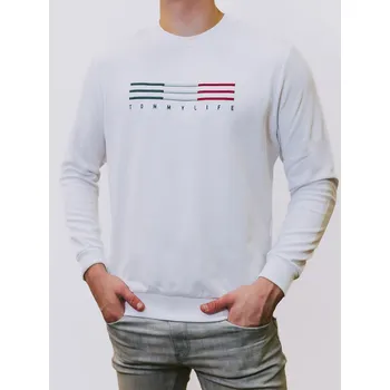 Pánská mikina Pánská pohodlná mikina v bílé barvě s nápisem, VELIKOST M