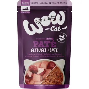 Krmivo pro kočku WOW Cat kapsička Paté Drůbež s kachnou Senior 125g