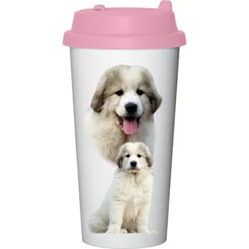 Cestovní nerezový hrnek s potiskem Pyrenejský horský pes