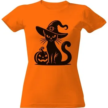 Dámské tričko Tričko s potiskem Witch cat dámské