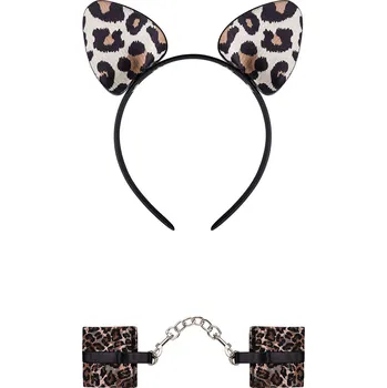 Dámský erotický kostým Čelenka s ušima Obsessive Tigerlla - výprodej Barva: Černá, Velikost: UNI