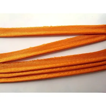 Saténový výpustek - oranžová - šířka 1,4 cm