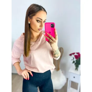 Dámské tričko Klasický růžový top s dlouhým rukávem