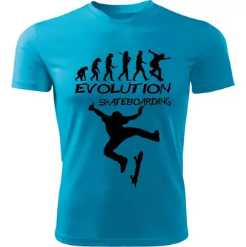 Evolution SKATEBOARDING dětské tričko tyrkysové (dětské tričko EVOLUTION SKATEBOARDING)