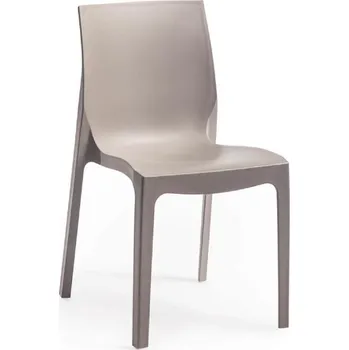 Plastové křeslo do 150 kg bez područek do jídelny / kuchyně / restaurace, šedé