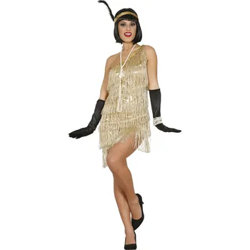 Karnevalový kostým Dámský kostým - Charleston, zlatý L