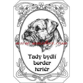 Cedulka border teriér secesní - Bez samolepicí vrstvy