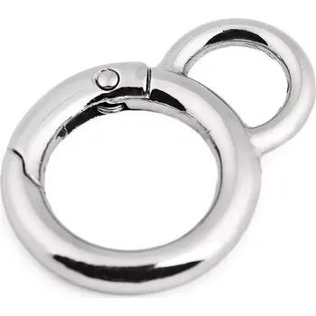 Kabelka Karabina kulatá s očkem, průměr 20 mm - nikl