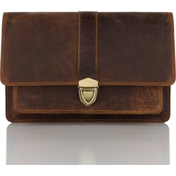 Kabelka Paolo Peruzzi Pánská stylová kožená etue PAOLO PERUZZI; hnědá 2