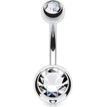 Steel Edge Piercing do pupíku z chirurgické oceli SENS04 Barva: Bílá