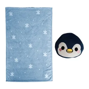 Polštář Plyšový polštář a deka-Blankeazzz-2 v 1- Adoramals - Tučňák Nico