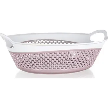 chlebník Košík na pečivo plastový CULINARIA 28,2 x 23,5 x 9,5 cm, růžový