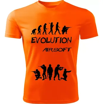 AIRSOFT tričko Evolution oranžové XXL (pánské tričko EVOLUTION sportovní)