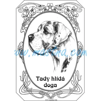 Cedulka německá doga harlekýn ovál 2 - Bez samolepicí vrstvy