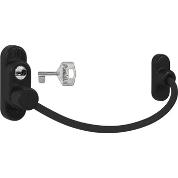 MP KOVÁNÍ PD - Lankový zámek na okno s uzamykáním Povrch: BS - černá mat