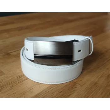 Opasek Penny Belts Bílý pánský pásek s plnou sponou 60 šířka: 3,5cm, délka: 95cm