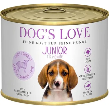 Krmivo pro psa Dog's Love konzerva Jehněčí Junior Classic 200g