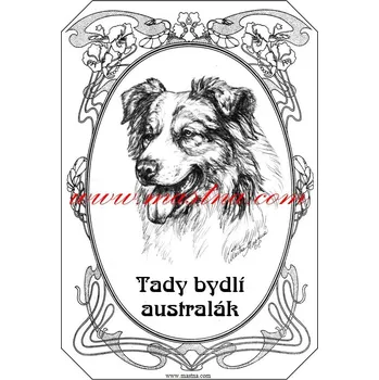 Cedulka australský ovčák secesní - Bez samolepicí vrstvy