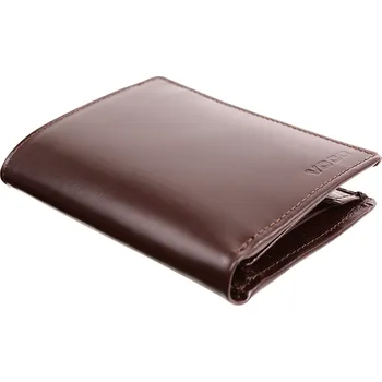 Peněženka VOOC Kožená peněženka pro muže vertikální z kůže; hnědá