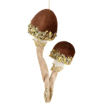 Vánoční ozdoba VÁNOČNÍ DEKORACE BOLET SADA 6KS 7X20 CM HNĚDÁ