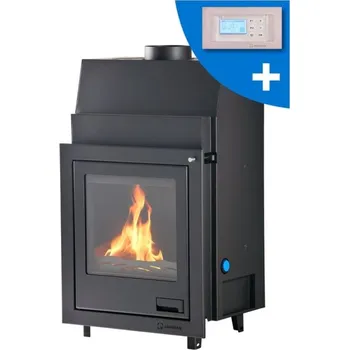 Krbová kamna HS Flamingo s.r.o. HS FLAMINGO AQUAFLAM 17 krbová vložka 17kW, s výměníkem, manuální regulace, černá