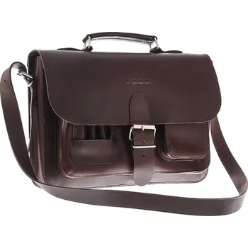 Pánská aktovka VOOC Všestranná jednokomorová aktovka/taška Vintage; hnědá