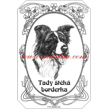 Cedulka border kolie secesní - Bez samolepicí vrstvy