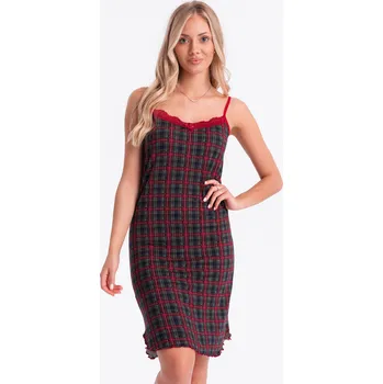 Dámské pyžamo Dámské pyžamo noční košile 372ULR - červená - S