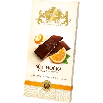 Cukrovinka Hořká čokoláda 60% s kousky pomerančů 80 g