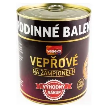 Hotové jídlo Vepřové na žampionech - rodinné balení - Veseko - 800g