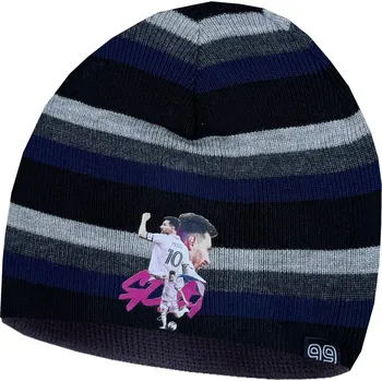 Čepice Numberoplus Dětská fotbalová pletená čepice Inter Miami - Messi MJ.10 Barva: Tmavá modrá