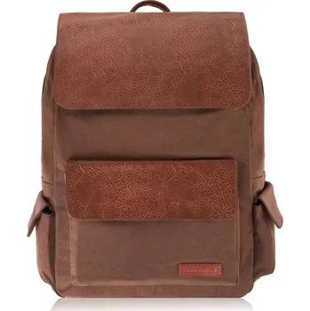 Městský batoh Paolo Peruzzi Pánský batoh A4 na notebook, na cesty do práce nebo školy Peruzzi; hnědá