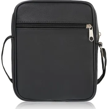 Abruzzo Pánská městská kožená taška přes rameno Abruzzo; černá