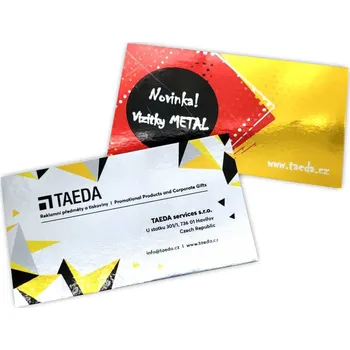 Vizitky METAL - metalizovaný povrch papíru Technologie tisku: Ofset, Počet ks: 1000, Barevnost tisku: Oboustranně barevné (CMYK) metalizovaný povrch papíru