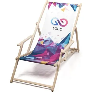Zahradní lehátko Lehátko COMFORT s potiskem a loketními opěrkami Cenové rozmezí: 250 - 499 ks, Technologie tisku: Sublimace s potiskem pro letní marketing