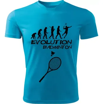 Chlapecké tričko Evolution BADMINTON dětské tričko tyrkysové 134 (dětské tričko EVOLUTION)