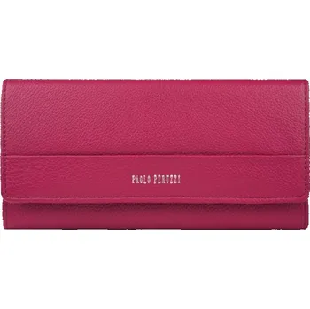 Paolo Peruzzi Velká dámská kožená peněženka s RFID ochranou Paolo Peruzzi; růžová
