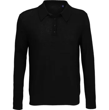 Dámský svetr Pánský polo svetr Stefan deep black S