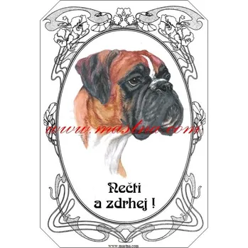 Cedulka německý boxer secesní 4 - Bez samolepicí vrstvy