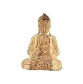 Dřevěná soška Buddha 25 cm světlá - Dhyana Mudra - meditace