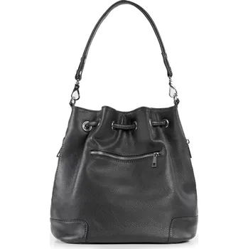 Kabelka Klasická kožená kabelka VOOC přes rameno; černá