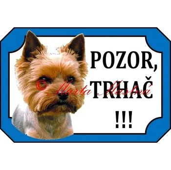 Cedulka jorkšír teriér trhač - Bez samolepicí vrstvy