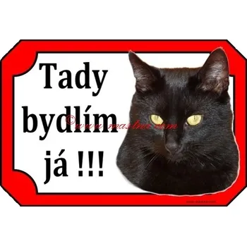 Cedulka kočka černá 2 - Bez samolepicí vrstvy