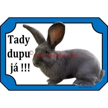 Cedulka králík belgický obr modrý 2 - Bez samolepicí vrstvy